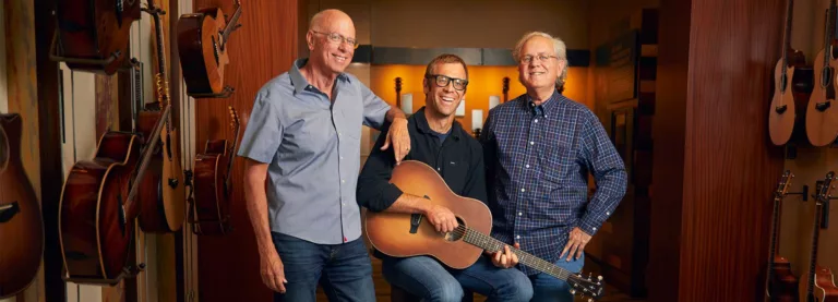 Bob, Andy and Kurt from Taylor in a room with guitars